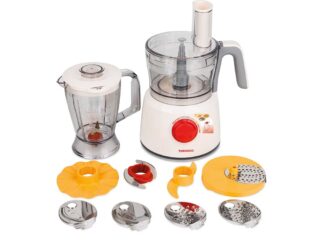 محضرة طعام تورنيدو 1000 وات ، وعاء 1.2 لتر ، دورق 1 لتر ، أبيض TFP-1000CC